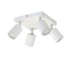 Miratic Faretti Led Soffitto 4 Punti Luce GU10 (lampadine non incluse) (bianco)