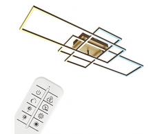BRILONER - Lampada da soffitto LED, dimmerabile, plafoniera LED con telecomando, cornice LED, temperatura colore regolabile, oro-marrone, 1040x420x100 mm