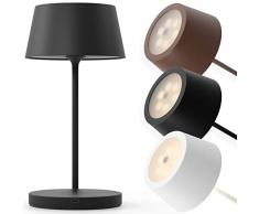 charlique® Dinner Light 2 mini - Lampada LED da tavolo ricaricabile tramite USB - colore nero – lampadina touch senza filo con batteria potente – dimmerabile – anche per esterno giardino