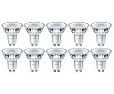 Philips CorePro - Confezione da 10 lampadine LED da 4,6 W (50 W), faretti con attacco GU10, 4000 K bianco freddo, 390 Lumen, 15000 ore, fascio di luce 36°, 929001218202, Classe energetica A +