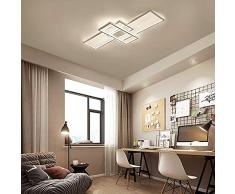 JIINOO Plafoniera Lampadario LED Dimmerabile con Telecomando, Moderna Lampada Da Soffitto Quadrata A 3 Strati 50W Acrilico Montaggio A Incasso Plafoniere per Sala da Pranzo Soggiorno Cucina Ufficio