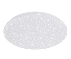 Briloner Leuchten - Plafoniera a LED, a intensità variabile, colore regolabile: bianco caldo fino a bianco freddo, lampada da soffitto con funzione luce notturna, funzione timer, telecomando, diametro: 74 cm, 80 W, bianco
