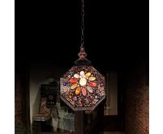 Retro lampada a sospensione E14 Lampada a sospensione Marocco 1 luci Mediterranean lampadario design ferro e acrilico per cucina ristorante camera Ø21 cm * 33 cm