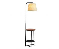 Table lamp Home mall- Lampada da Terra in Ferro | Lampada Piantana Stile Country Americano Retrò Con Vassoio In Legno | per La Stanza di Studio Della Camera da Letto del Salone (Colore#3)
