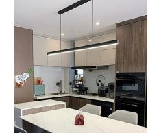 Lanekd Lampadario LED Sospensione Tavolo da pranzo Cucina Dimmerabile Lampada a Sospensione Moderni linea Design Soffitto Luce Sala da Pranzo Bagno con Telecomando Lampade (L120cm)