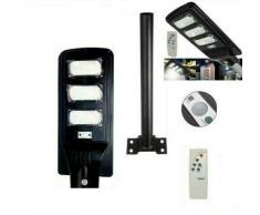 FLM LAMPIONE STRADALE LED 90W CON PANNELLO SOLARE TELECOMANDO STAFFA 50CM