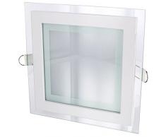 LED Spot Faretto da incasso con cristalli di vetro quadrato – Con trasformatore LED 230 V – 15 W 1200LM 120 ° – bianco caldo (3000 K)