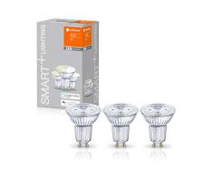 LEDVANCE Lampada con riflettore a LED intelligente con tecnologia WiFi, base GU10, bianco caldo(2700K), sostituisce le lampade con riflettore da 40W, SMART+ WiFi SPOT GU10, confezione da 3