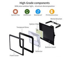 viugreum faro a LED 30 W ip65 impermeabile esterna illuminazione per giardino, garage, posti o sport spazio, Luce Calda