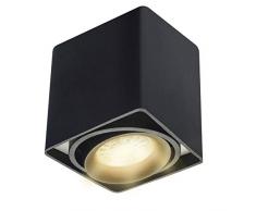 Budbuddy LED Spot light Faretti da soffitto Faretto Lampada plafoniera faretto Lampade da soffitto Faretto Orientabili Faretti da muro Presa GU10 230V [5W lampadina inclusa] Aluminium