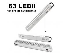 Luce/Torcia/Lampada demergenza ultraluminosa ricaricabile 63 LED