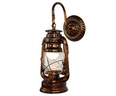junengSO Lampada da Parete a LED Vintage Retro Applique da Parete in Cherosene Lanterna da fienile Stile Antico Rustico Europeo