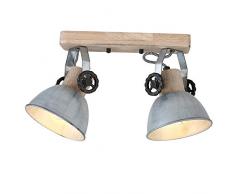 Lampada da soffitto vintage a soffitto orientabile in legno in stile industriale lampada Steinhauer 7969NI