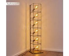 Lampada da terra Marwijksoord, in metallo anticato bronzo, 6 luci, attacco lampadine E27, max. 25 Watt, adatta a lampadine a LED. Altezza 155 cm. Con interruttore a pedale sul cavo