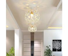 Plafoniera in Cristallo Moderno Lampadario in Cristallo Luce Lüster Lampadario 60W E27 per corridoio portico camera da letto (26cm-White)