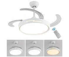 Ventilatore da soffitto,ventilatori a soffitto 54W Dimmerabile ventilatore da soffitto con luce e telecomando,reversibile 4 pala retrattili lampadario ventilatore Per Camera da Letto Soggiorno