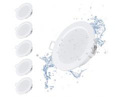 bapro Faretti LED da incasso per cartongesso Set da 6, 6W 500LM 4000K IP44 Ultra Slim Spot led incasso luci ultrasottili da soffitto, per bagno/soggiorno/camera da letto/cucina(Bianco naturale)