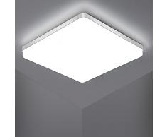 Riserva Plafoniera LED Soffitto Quadrata 48W 5400LM, IP44 Moderno Lampada da Soffitto LED 6500K Bianco Freddo, 30CM Plafoniere LED per Ufficio, Bagno, Camera da Letto, Cucina, Soggiorno, Balcone