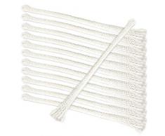 NKlaus 1285 - Stoppini di ricambio per torcia da giardino Tiki Fiaccola in bambù, 12 x 20 cm, stoppino rotondo 8 mm