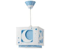 Dalber 63232T Lampadario "Luna", per bambini, Colore Blu