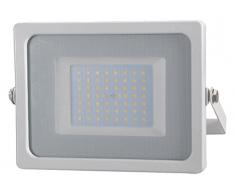 FARETTO LED 50W SMD IP65 ESTERNO BIANCO IMPERMEABILE V TAC VT-4955 LUCE FREDDA 6400K