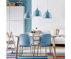 E27 Moderno Metallo Lamapada a Sospensione Industriale Lampada Lampadario Lustro Soffitto Industrial Edison da Soffitto Illuminazione a sospensione Lampada(Blu)