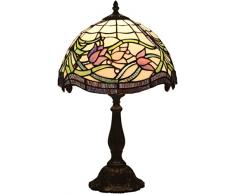 Lampada da Tavolo Tiffany Lampade da Tavolo Tiffany Lampada da Comodino Paralume in Vetro Colorato da 12 Pollici E Base Antica for Soggiorno Camera da Letto Lampada da Comodino da Scrivania