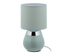 Relaxdays Lampada da Comodino, Funzione Touch, E14, Luce Indiretta, Abat Jour Moderna con Paralume, HxD: 32x18 cm, Verde