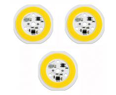 MONEYN Chip LED DOB 3 Pezzi Senza Driver COB AC220V Luminosità Risparmio Energetico per Lampadina Faretto Fai-da-Te,Natural White 4000k,15W
