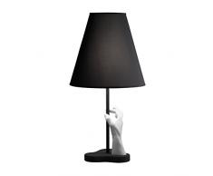 Fontana Arte mano lampada da tavolo, Nero Mano Bianca struttura laccato nero H: 70 cm X Ø36 cm