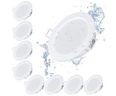 bapro Faretti LED da incasso per cartongesso Set da 9, 6W 500LM 3000K IP44 Ultra Slim Spot led incasso luci ultrasottili da soffitto, per bagno/soggiorno/camera da letto/cucina(Bianco caldo)