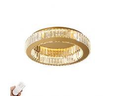 Dimmerabile Incasso LED Lampada Da Soffitto,Cristallo Plafoniera,Spazzolato Oro Rotondo Vicino A Plafoniere,Per Cucina Camera Letto Casa Voce Dining Room-Oscuramento graduale 50x11cm