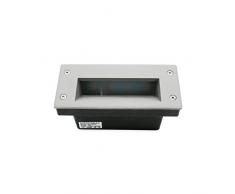 LineteckLED® E02.001.07N Faretto led segnapasso in acciaio grigio con rigature interne 7W 4500K luce naturale 700 lumen angolo di luce a 45° IP65 segnapasso a led esterno segnapasso esterno incasso
