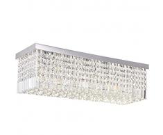 JXILY Luci di Cristallo Moderno Lampadario Rettangolo Goccia di Pioggia Elegante Soffitto Light Chrome Incasso Ciondolo LED Apparecchio di Illuminazione per Il Salone,Flushmount