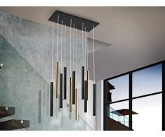 Schuller Varas - Lampada a sospensione a grappolo a goccia, oro lucido, nero opaco