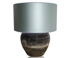 Casa Padrino lampada da tavolo in terracotta di lusso grigio/azzurro Ø 60 x H. 72 cm - Arredamento di Lusso