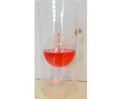 Lampada di petrolio con frangivento, bocca di luce di vento lampada spinta con un soffio di petrolio di vetro liquido di cristallo, altezza approssimativamente 25 cm e diametri 12 cm, Oberstdorfer Glashütte