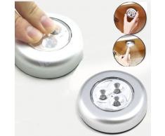 901036 KIT 3 PEZZI LAMPADA LUCE TOUCH PORTATILE 3 LED ARMADIO GUARDAROBA CASA
