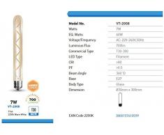 Lampada Tubolare LED filamento Vintage Ambra 7W 27 T30 2200K - VT-7144