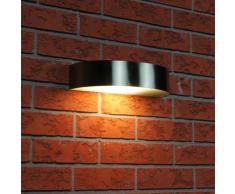 Ranex 5000.350 Leeds Lampada da Parete Arco Acciaio Inossidabile Semicerchio e Vetro Smerigliato, n/a, spina/presa