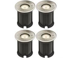 etc-shop Set di 4 faretti da incasso luci passerella illuminazione da pavimento in acciaio inox garage vialetto lampade esterne carrabili
