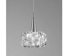 Cristallo Lampada a Sospensione Cromo Chiaro Pendente Luce Pendente Tondo Metallo Illuminazione a Soffitto Moderno Elegante Soggiorno Sala da Pranzo Camera da Letto Arte Decorativo Lampadario Ø14cm G9