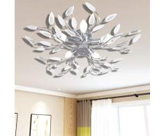 Lampada da Soffitto, Plafoniera Lampada da soffitto per Camera da letto Soggiorno Cucina, Fiore Design lampadario, Foglie Cristallo Acrilico Lampadari (Trasparente)