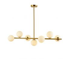 WERTY Lampada A Sospensione Lampadario Gold 7 Bruciatore Luce Moderna del Soffitto in Ottone per Soggiorno Pranzo Camera da Letto Cucina Ristorante Illuminazione Decorazione Dellufficio Bar Coffee
