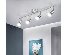 Bojim Lampadario da Soffitto Luce Bianco 6W, Plafoniera con 4 Faretti Orientabili LED GU10 Pari a 54W 550LM 220V 4000K, Lampada Moderna Sistemi di Faretti per Camera Salotto Soggiorno Cucina