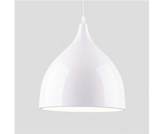 E27 Metallo Moderna Industriale Lampadario Illuminazione a Sospensione Moderno Metallo e Illuminazione a Sospensione Lampadario Plafoniera in Alluminio Ristorante Bancone Cafe Bar Cucina (Bianco)