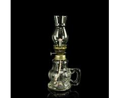 Rudxa Lampada a Cherosene, Retro Lampada nostalgica uragano, Decorazione Interna Paralume in Vetro, Lampada ad Olio per Illuminazione di Emergenza (18 cm)