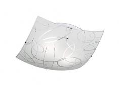 SPIRELLI PLAFONIERA QUADRATA VETRO DECORO CERCHI D. 40X40CM