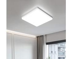 EASY EAGLE Lampada da Soffitto 24W 4500K Plafoniera LED Quadrata 2400LM IP44 Impermeabile Plafoniere per Bagno Cucina Camera da Letto Corridoio Soggiorno 18cm