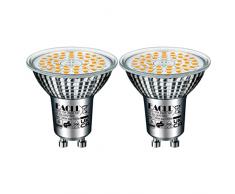 EACLL Lampadine LED GU10 10W 3000K Equivalenti a Alogena 140W, Pacco da 2, 1050 lumen Luce Bianca Calda. Faretti AC 230V senza Sfarfallio, Angolo di luce 120° Spot, Non dimmerabile Lampade riflettori